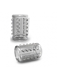 Прозрачная насадка с шипами и шишечками STAY HARD COCK SLEEVE 03 CLEAR - Blush Novelties - в Волгограде купить с доставкой