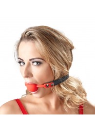 Силиконовый кляп-шар на чёрных ремешках Red Gag silicone - Orion - купить с доставкой в Волгограде
