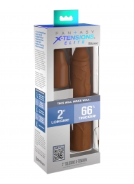 Коричневая насадка на член 2  Silicone X-tension - 20,3 см. - Pipedream - в Волгограде купить с доставкой