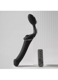 Черный безремневой вибрострапон Strap-On-Me Multi Orgasm Size XL - Strap-on-me - купить с доставкой в Волгограде