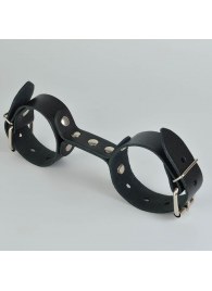 Черные кожаные наручники-фиксатор - Sitabella - купить с доставкой в Волгограде