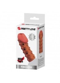 Телесная открытая насадка на пенис с бугорками - 19,8 см. - Baile - в Волгограде купить с доставкой