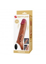 Коричневая вибронасадка с подхватом мошонки и пультом ДУ - Baile - в Волгограде купить с доставкой