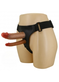 Темно-бежевый фаллопротез для двойного проникновения - 17,5 см. - Baile - купить с доставкой в Волгограде