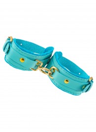 Голубые двуслойные кожаные оковы - Pecado - купить с доставкой в Волгограде