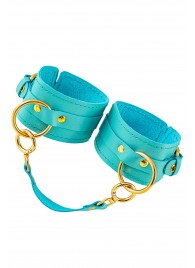 Голубые однослойные кожаные оковы - Pecado - купить с доставкой в Волгограде