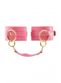Розовые однослойные кожаные оковы - Pecado - купить с доставкой в Волгограде