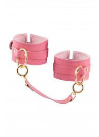 Розовые однослойные кожаные оковы - Pecado - купить с доставкой в Волгограде