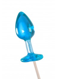 Голубой леденец в форме анальной пробки со вкусом блю кюрасао - 29 гр. - Sosuчki - купить с доставкой в Волгограде