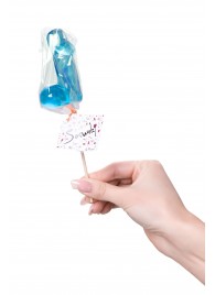 Голубой леденец в форме члена со вкусом блю кюрасао - 80 гр. - Sosuчki - купить с доставкой в Волгограде