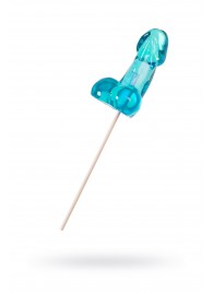 Голубой леденец в форме члена со вкусом блю кюрасао - 80 гр. - Sosuчki - купить с доставкой в Волгограде
