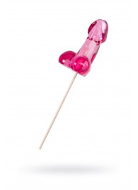 Розовый леденец в форме члена со вкусом айриш крим - 80 гр. - Sosuчki - купить с доставкой в Волгограде