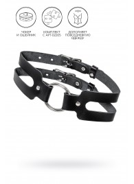 Черный кожаный чокер-ошейник из двух ремешков - Pecado - купить с доставкой в Волгограде