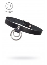 Черный чокер-ошейник с кольцом в кольце - Pecado - купить с доставкой в Волгограде