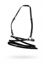 Черная кожаная портупея «Осанка» - Pecado - купить с доставкой в Волгограде