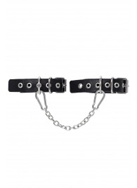 Черные оковы из одного ремешка с люверсами - Pecado - купить с доставкой в Волгограде