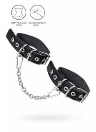 Черные оковы из одного ремешка с люверсами - Pecado - купить с доставкой в Волгограде