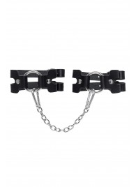 Черные кожаные оковы из двух ремешков - Pecado - купить с доставкой в Волгограде