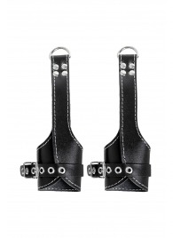 Черные подвесы с белой строчкой - Pecado - купить с доставкой в Волгограде