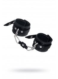 Черные двухслойные наручники с белой строчкой - Pecado - купить с доставкой в Волгограде