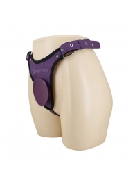 Фиолетовые трусики харнесс с платформой Caludio III - Baile - купить с доставкой в Волгограде