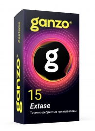 Презервативы анатомической формы с точечной и ребристой структурой Ganzo Extase - 15 шт. - Ganzo - купить с доставкой в Волгограде