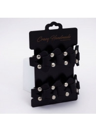 Черные кожаные наручники из звеньев - Crazy Handmade - купить с доставкой в Волгограде