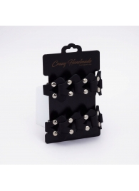 Черные кожаные оковы из звеньев - Crazy Handmade - купить с доставкой в Волгограде