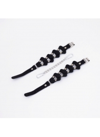 Черные кожаные оковы из звеньев - Crazy Handmade - купить с доставкой в Волгограде