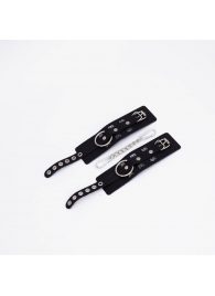 Черные кожаные наручники Sex - Crazy Handmade - купить с доставкой в Волгограде