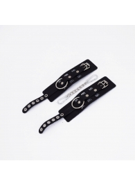 Черные кожаные наручники Sex - Crazy Handmade - купить с доставкой в Волгограде