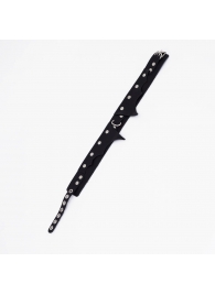 Черный однослойный кожаный ошейник с имитацией фигурного воротничка - Crazy Handmade - купить с доставкой в Волгограде