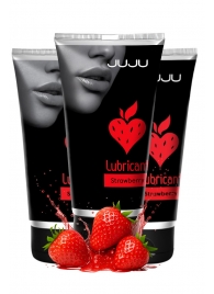 Набор из 3 съедобных лубрикантов JUJU со вкусом клубники - JuJu - купить с доставкой в Волгограде