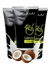 Набор из 3 съедобных лубрикантов JUJU со вкусом кокоса - JuJu - купить с доставкой в Волгограде