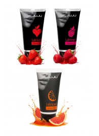 Набор из 3 съедобных лубрикантов JUJU (клубника, малина, грейпфрут) - JuJu - купить с доставкой в Волгограде