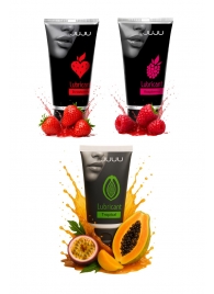 Набор из 3 съедобных лубрикантов JUJU (клубника, малина, тропические фрукты) - JuJu - купить с доставкой в Волгограде