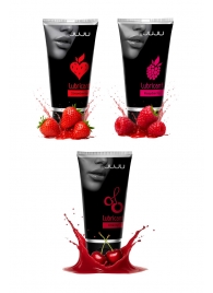 Набор из 3 съедобных лубрикантов JUJU (клубника, малина, вишня) - JuJu - купить с доставкой в Волгограде