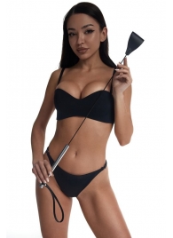 Стек с широким черным кожаным наконечником и металлической ручкой - 67 см. - Crazy Handmade - купить с доставкой в Волгограде