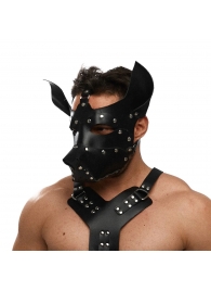 Черная кожаная маска «Собака» - Crazy Handmade - купить с доставкой в Волгограде