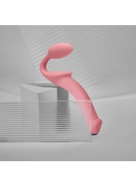 Розовый безремневой страпон Strap-on-me Semi-Realistic Bendable Strap-On size S - Strap-on-me - купить с доставкой в Волгограде