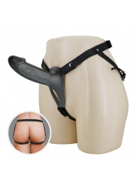 Черный полый мужской страпон London - 16,8 см. - Baile - купить с доставкой в Волгограде