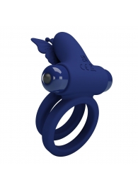 Синее эрекционное кольцо с вибростимуляцией клитора - Baile - в Волгограде купить с доставкой