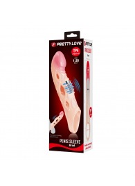 Телесная удлиняющая насадка с рельефом и вибрацией Brad - 21,3 см. - Baile - в Волгограде купить с доставкой