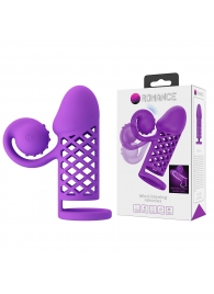 Фиолетовая вибронасадка с клиторальным отростком Harden - Baile - в Волгограде купить с доставкой
