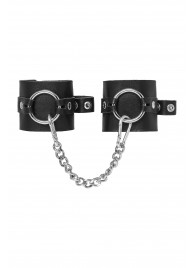 Черные наручники из толстой натуральной кожи с люверсами - Pecado - купить с доставкой в Волгограде