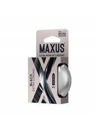 Черные утолщенные презервативы MAXUS Extra Strong с железным кейсом - 3 шт. - Maxus - купить с доставкой в Волгограде
