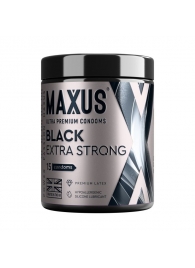 Черные утолщенные презервативы MAXUS Extra Strong с железным кейсом - 15 шт. - Maxus - купить с доставкой в Волгограде