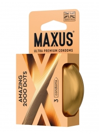 Точечные презервативы MAXUS 2000 Amazing Dots с железным кейсом - 3 шт. - Maxus - купить с доставкой в Волгограде