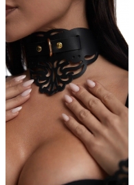 Фигурный чокер с узорами и золотистой фурнитурой - Crazy Handmade - купить с доставкой в Волгограде