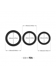 Набор из 3 черных эрекционных колец Stay Hard - Boys of Toys - в Волгограде купить с доставкой